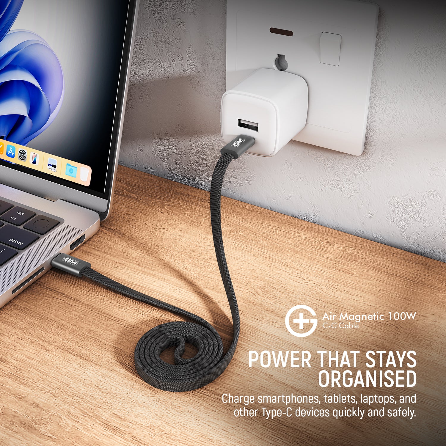 GM G+ Air Magnetic 100W C-C Cable (Grey)
