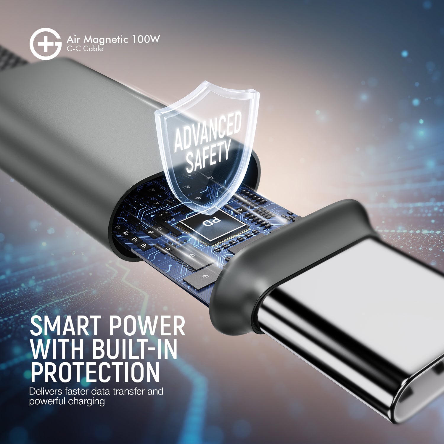 GM G+ Air Magnetic 100W C-C Cable (Grey)