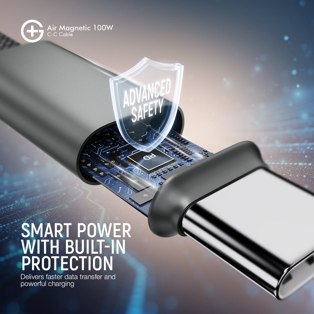 GM G+ Air Magnetic 100W C-C Cable (Grey)