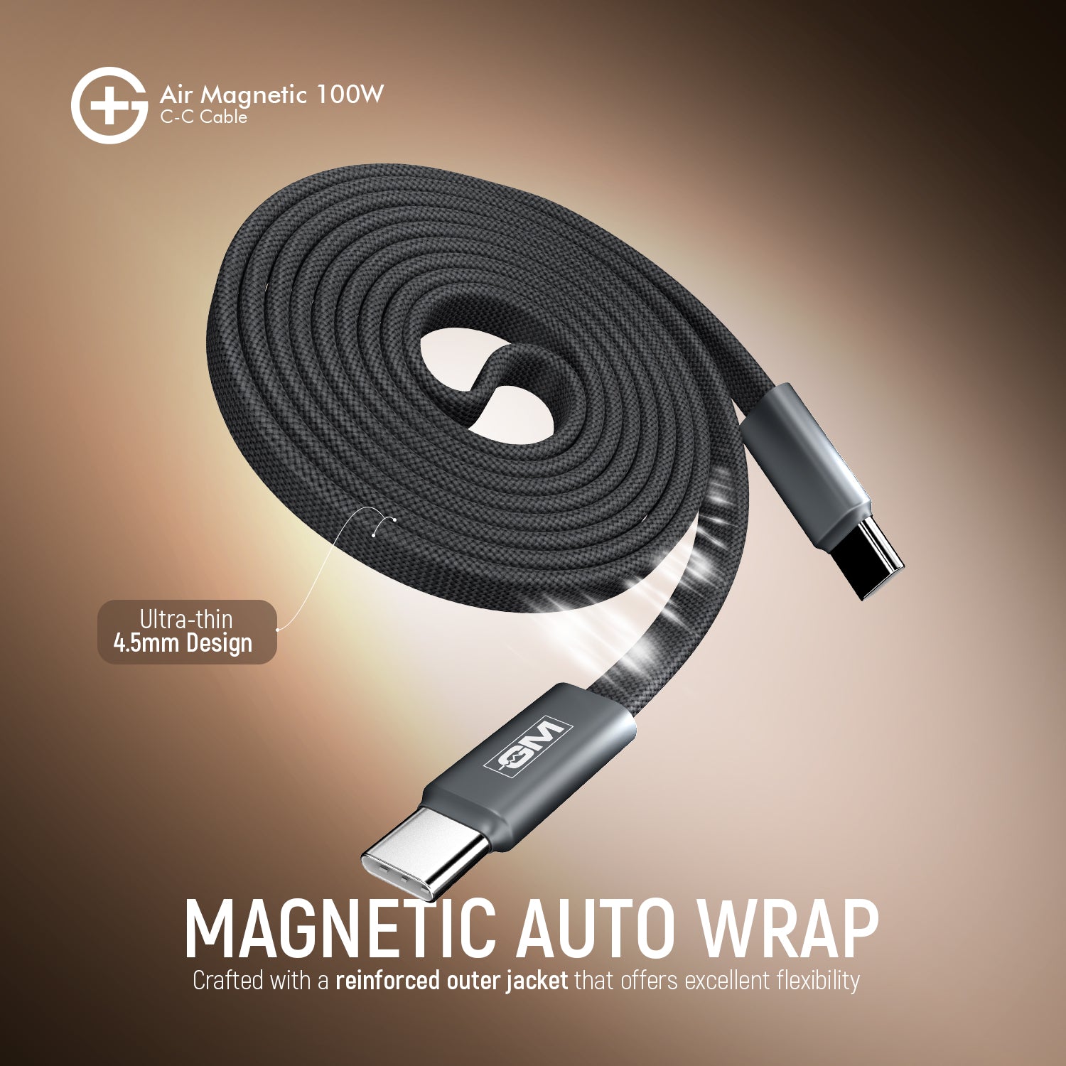 GM G+ Air Magnetic 100W C-C Cable (Grey)