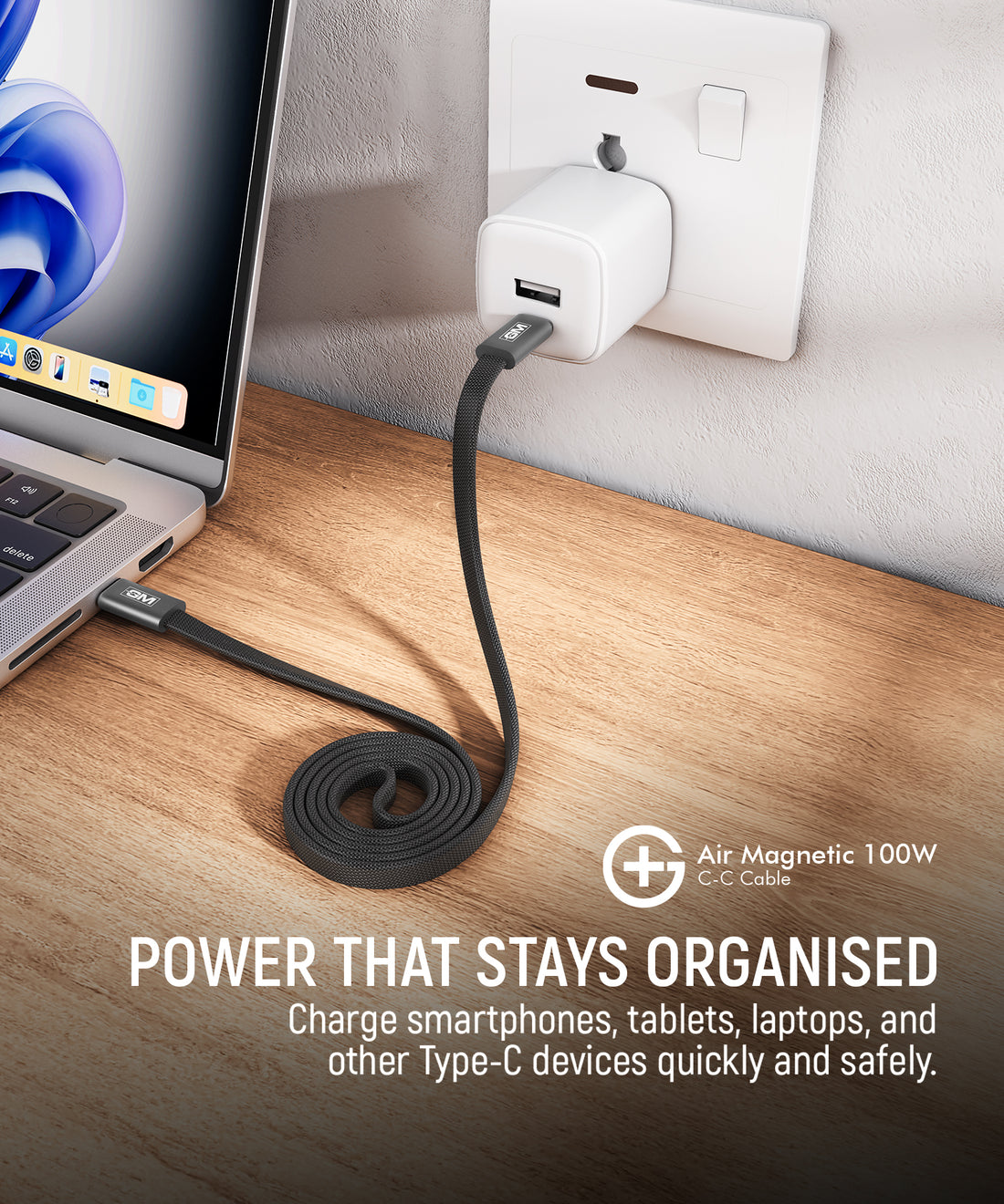 G+ Festival Combo:  Ismart Qi2.2 25W Rotation Charger+ Air Magnetic 100W C-C Cable + 70W TravelEase Pro