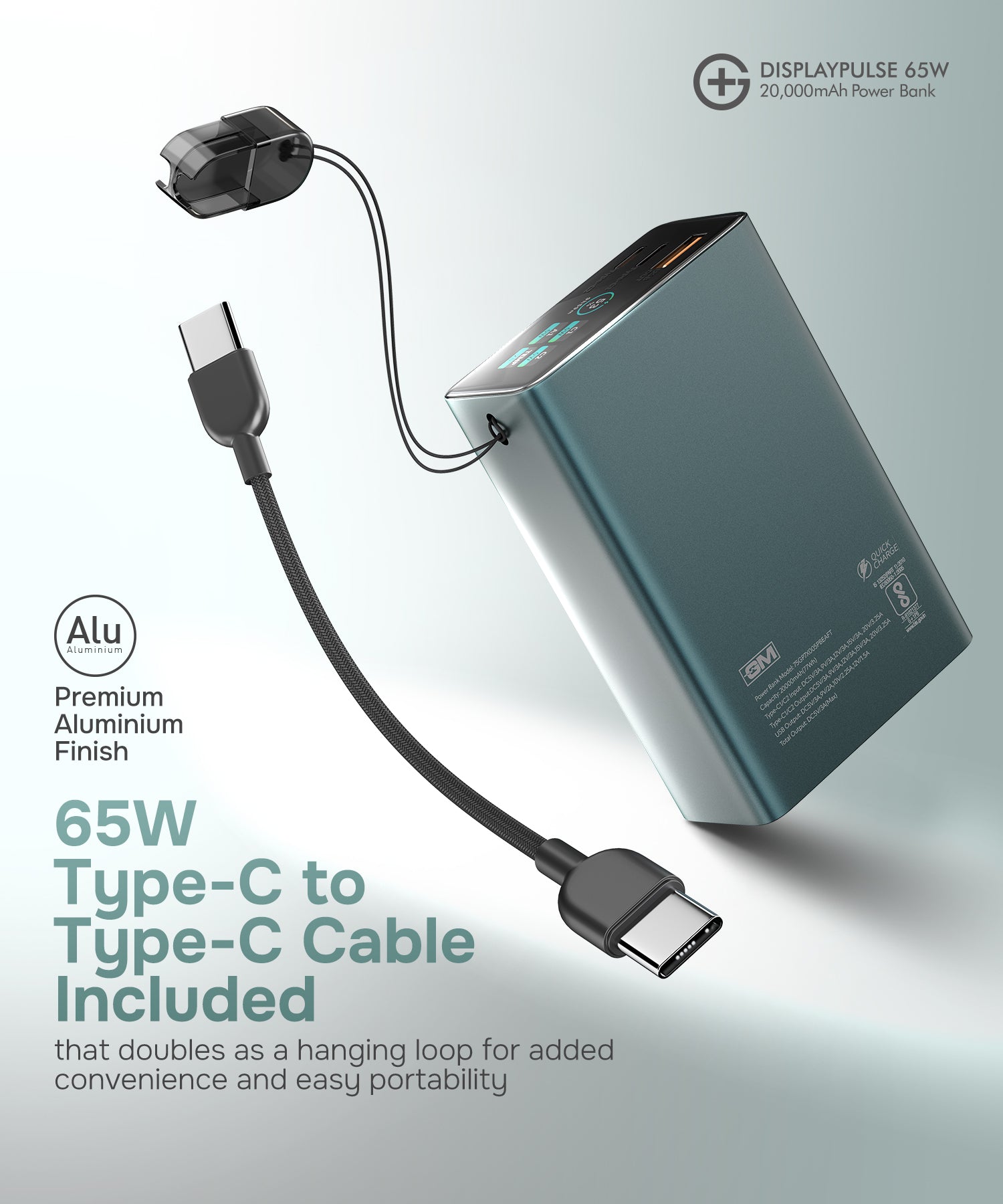 G+ 65W DisplayPulse 20,000 mAh Power Bank