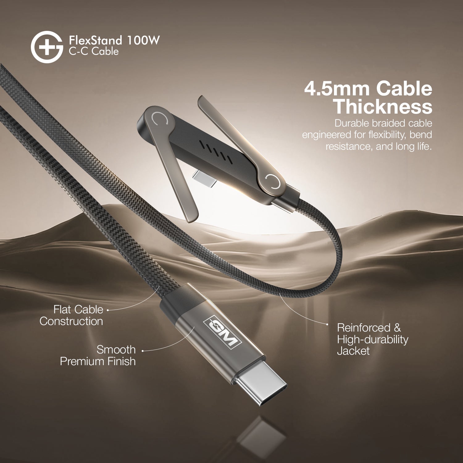 GM G+ FlexStand 100W C-C Cable (Black)