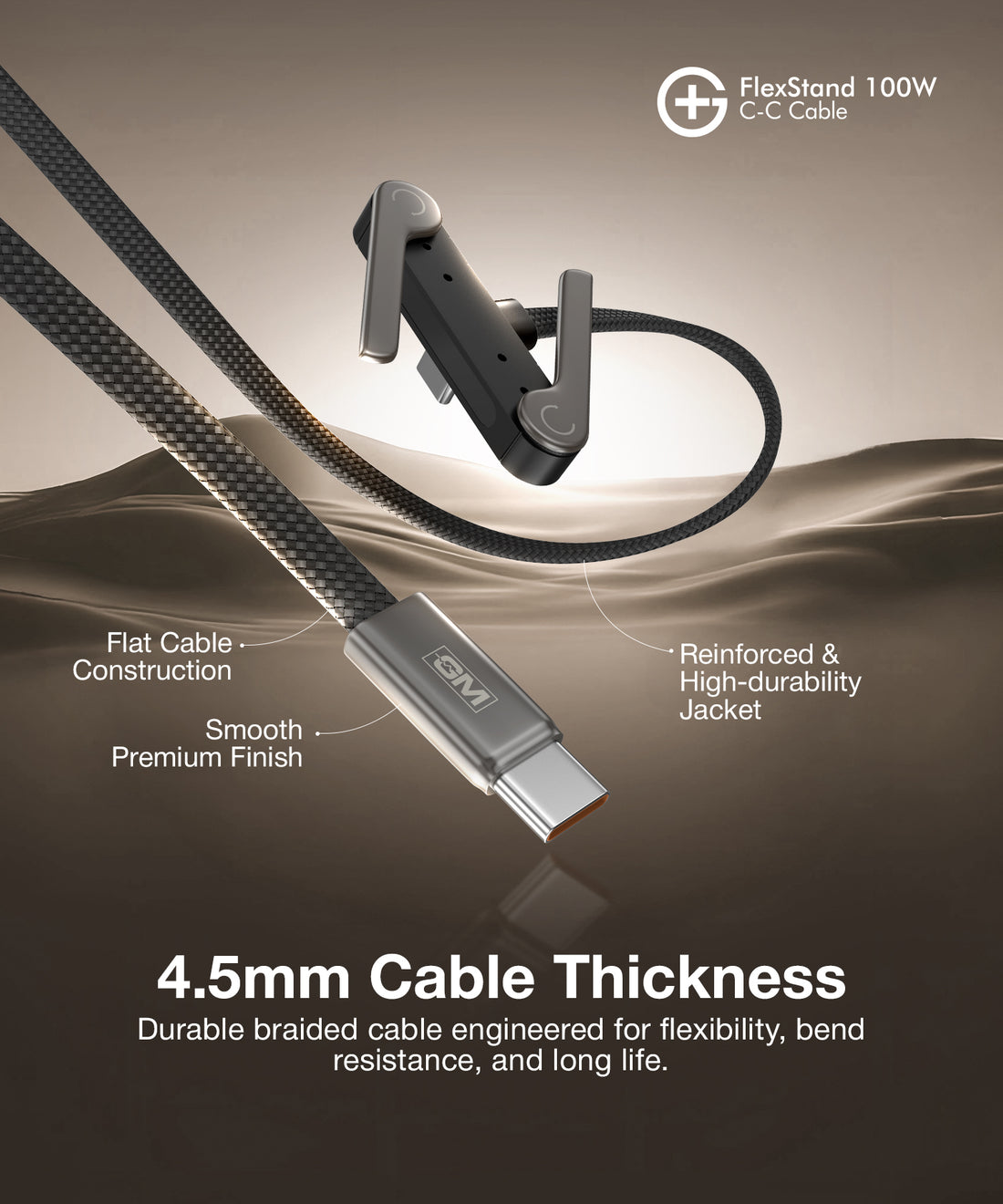 GM G+ FlexStand 100W C-C Cable (Black)