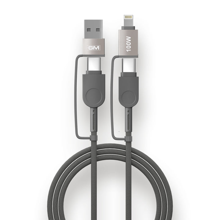 Charging Cable - FLASH, 4-IN-1, GREY, 120CM