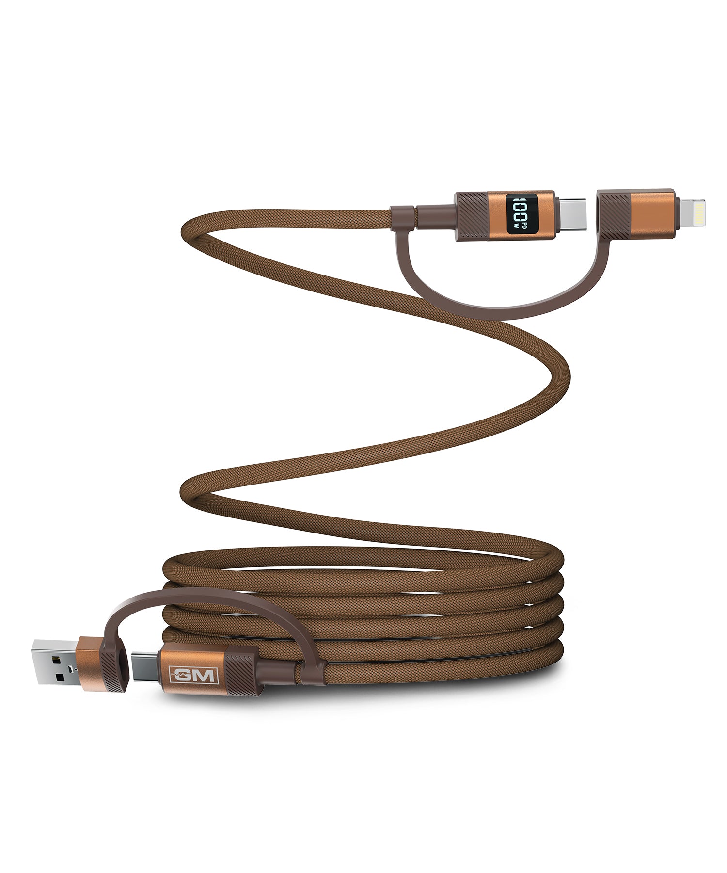 GM G+ Flash 4-in-1 100W Magnetic Charging Cable with LED
