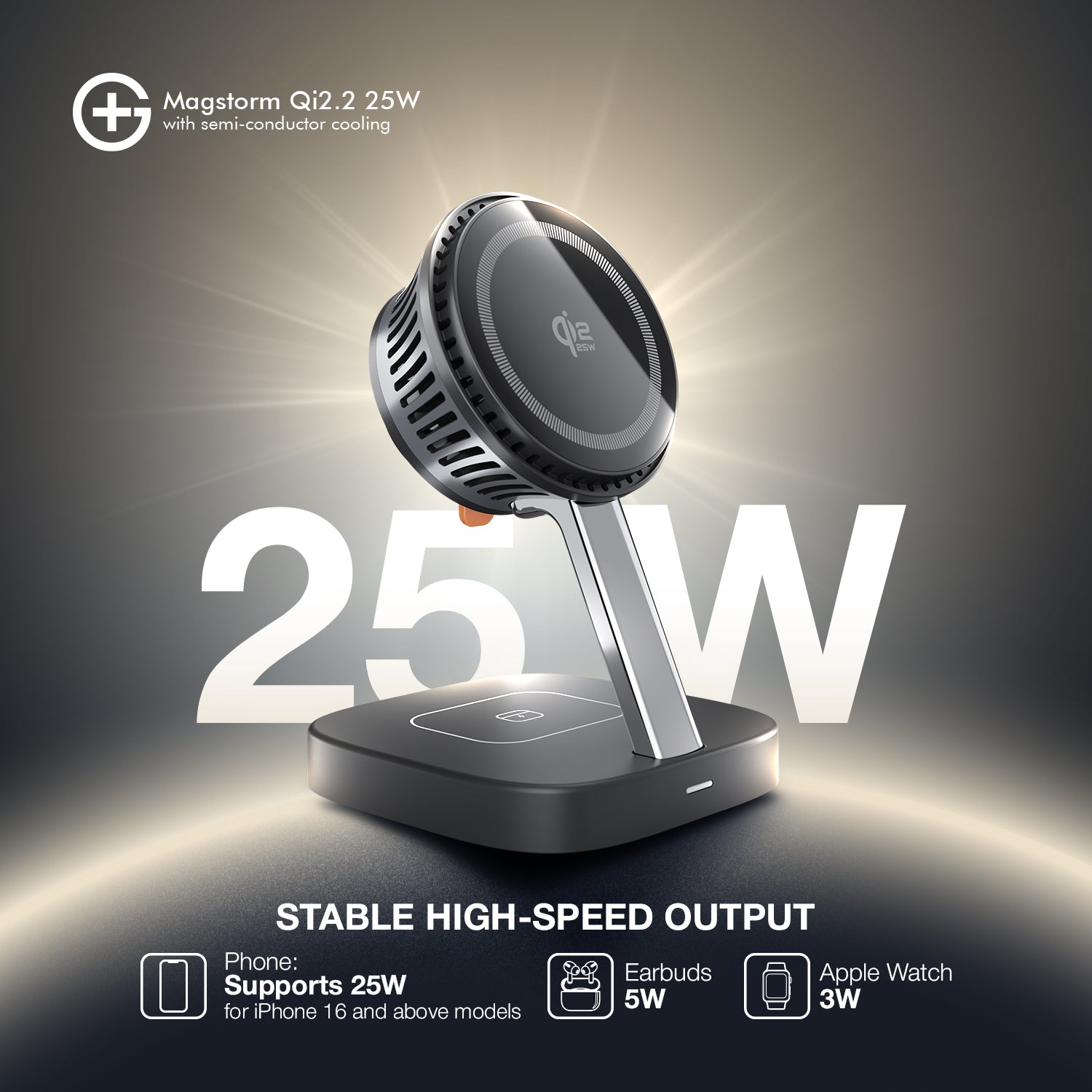 G+ Magstorm Qi2.2 25W Charger (Black)