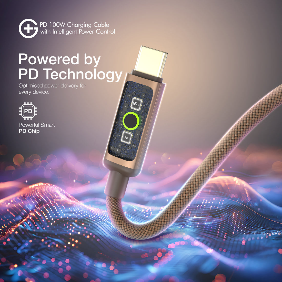 G+ PD Charging Cable with Intelligent Power Control 100W (COFEE)
