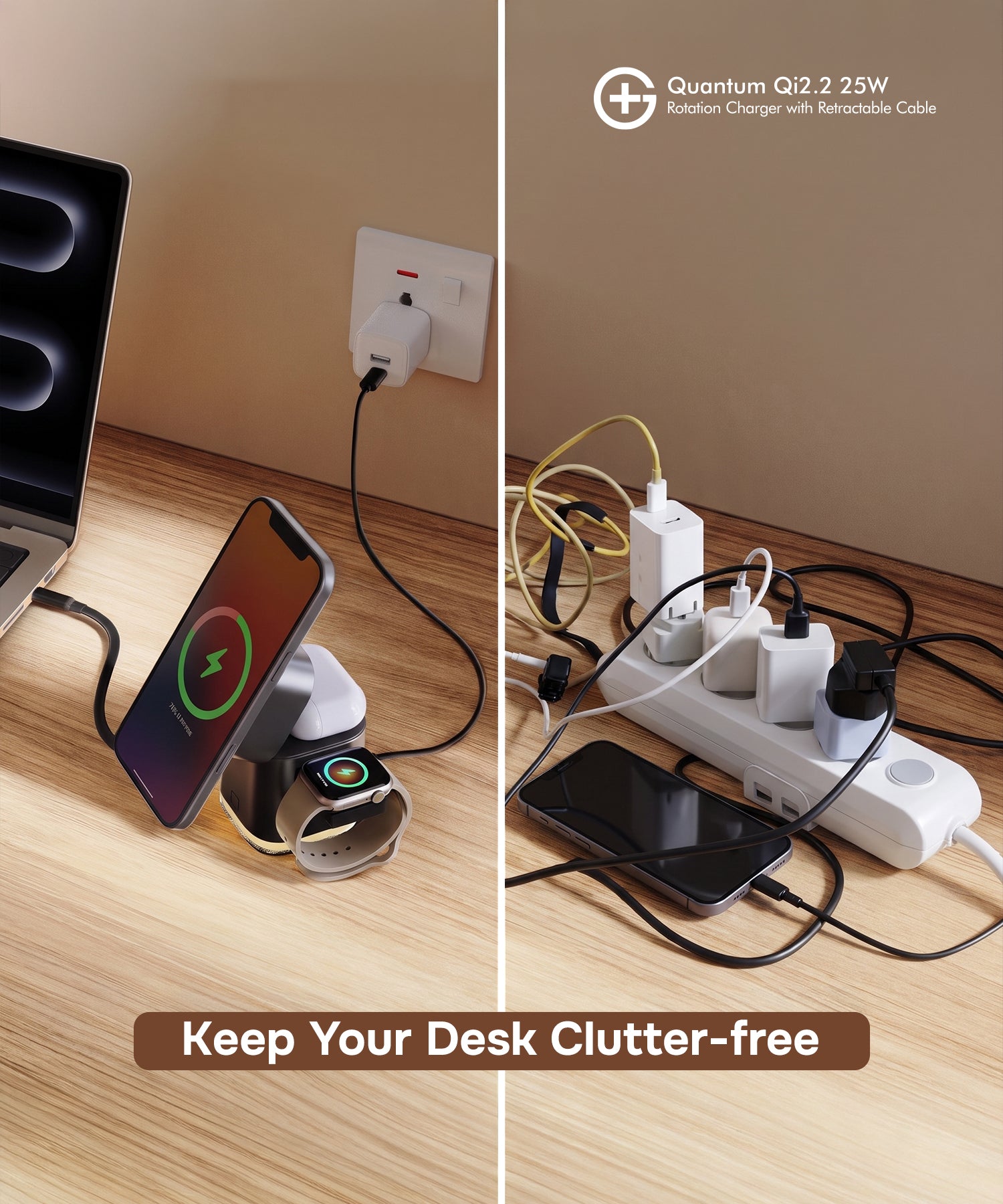 G+ Festival Combo: Quantum Qi2.2 25W Rotation Charger + Air Magnetic 100W C-C Cable + DisplayPulse 100W Adapter
