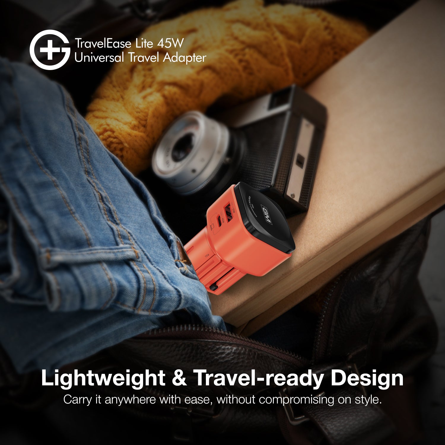 G+ 45W International Travel Adapter (Orange)