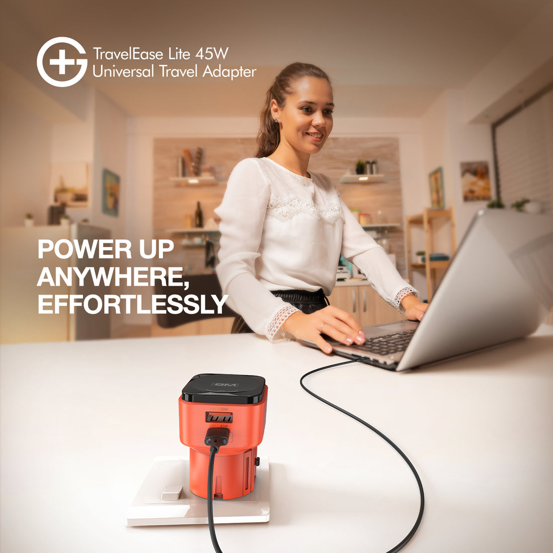 G+ 45W International Travel Adapter (Orange)