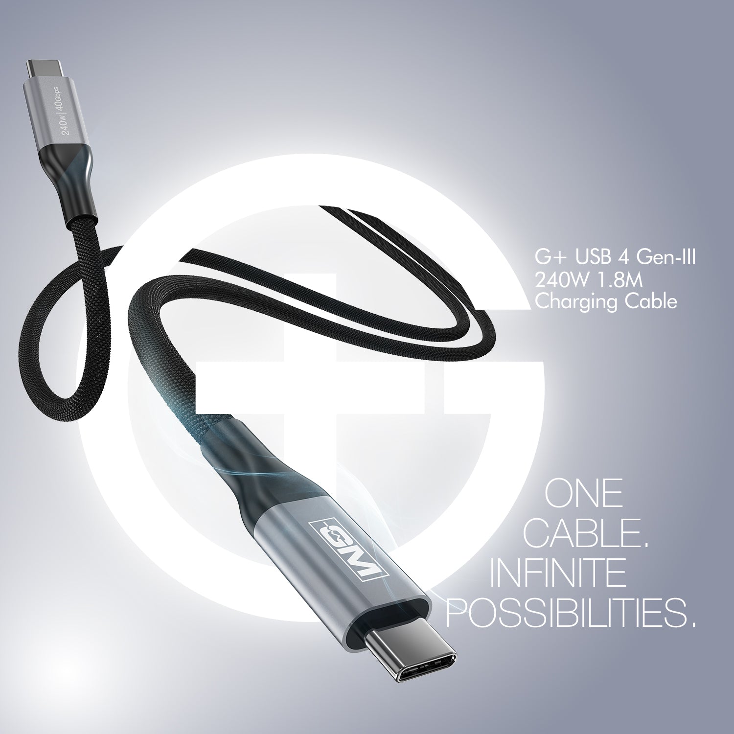 G+ USB 4 Gen-III 240W 1.8M Cable (Black)