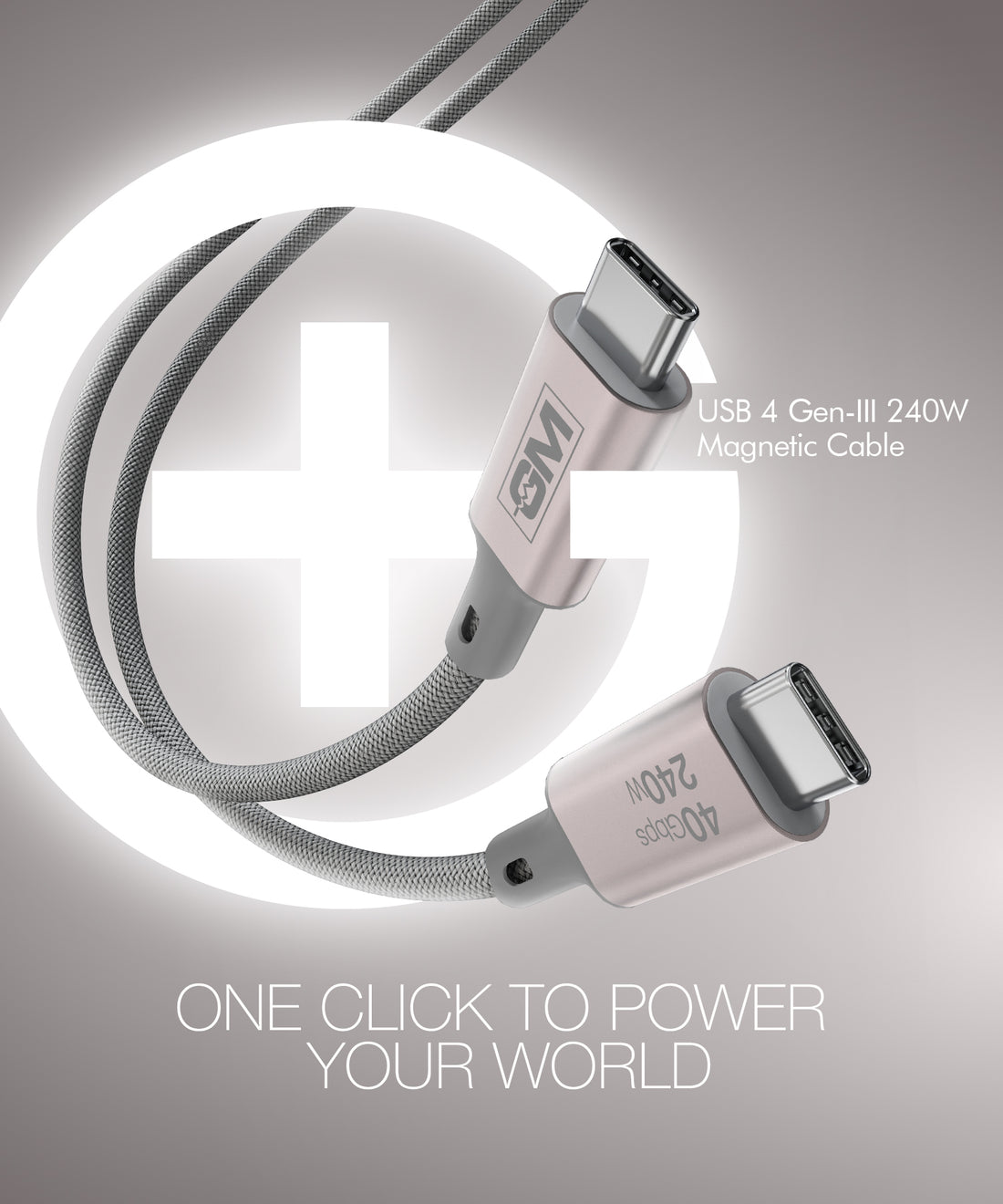 USB4 Gen-III Magnetic Cable (100cm) – 240W Fast Charging