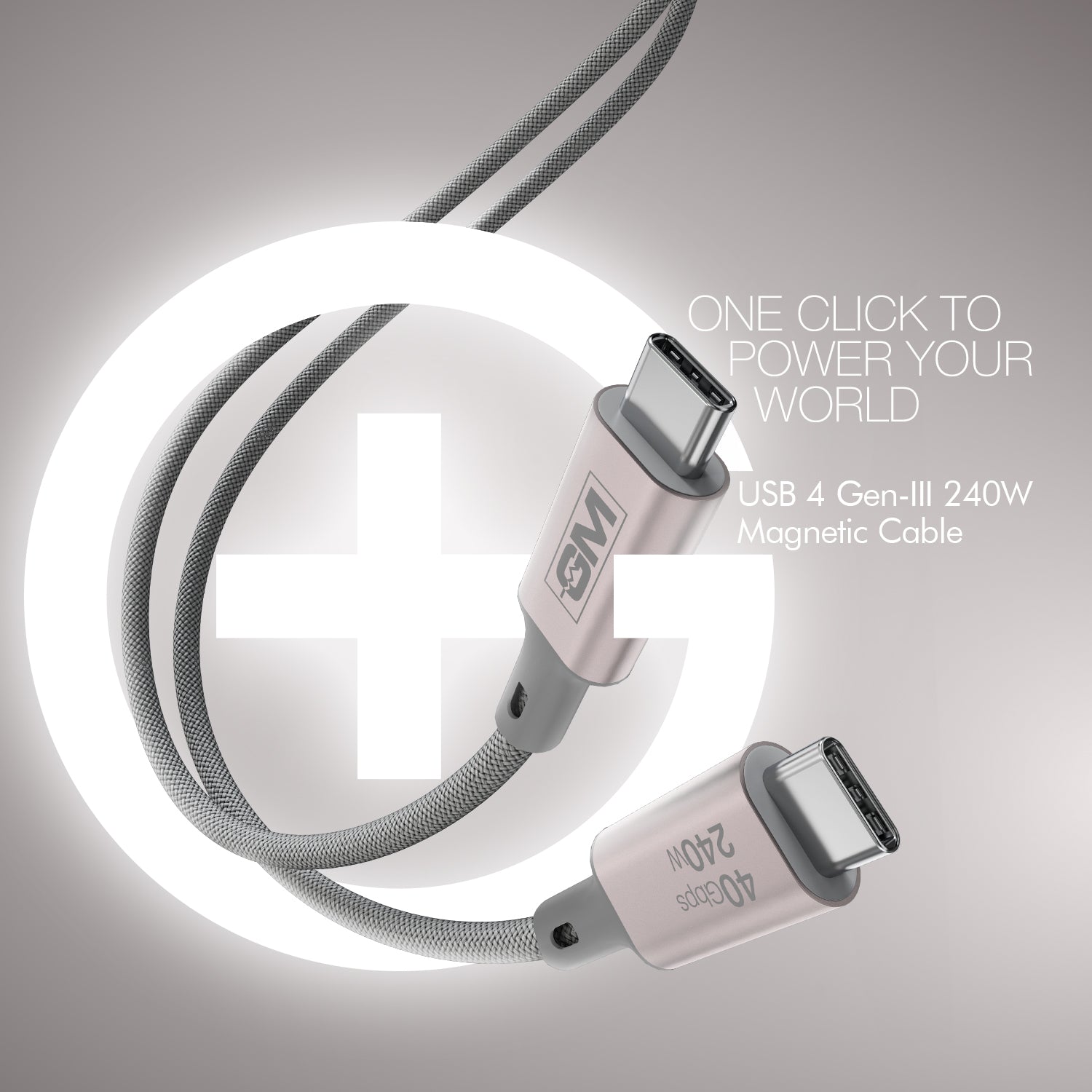 G+ USB 4 Gen-III  Magnetic Cable 240W (GREY)