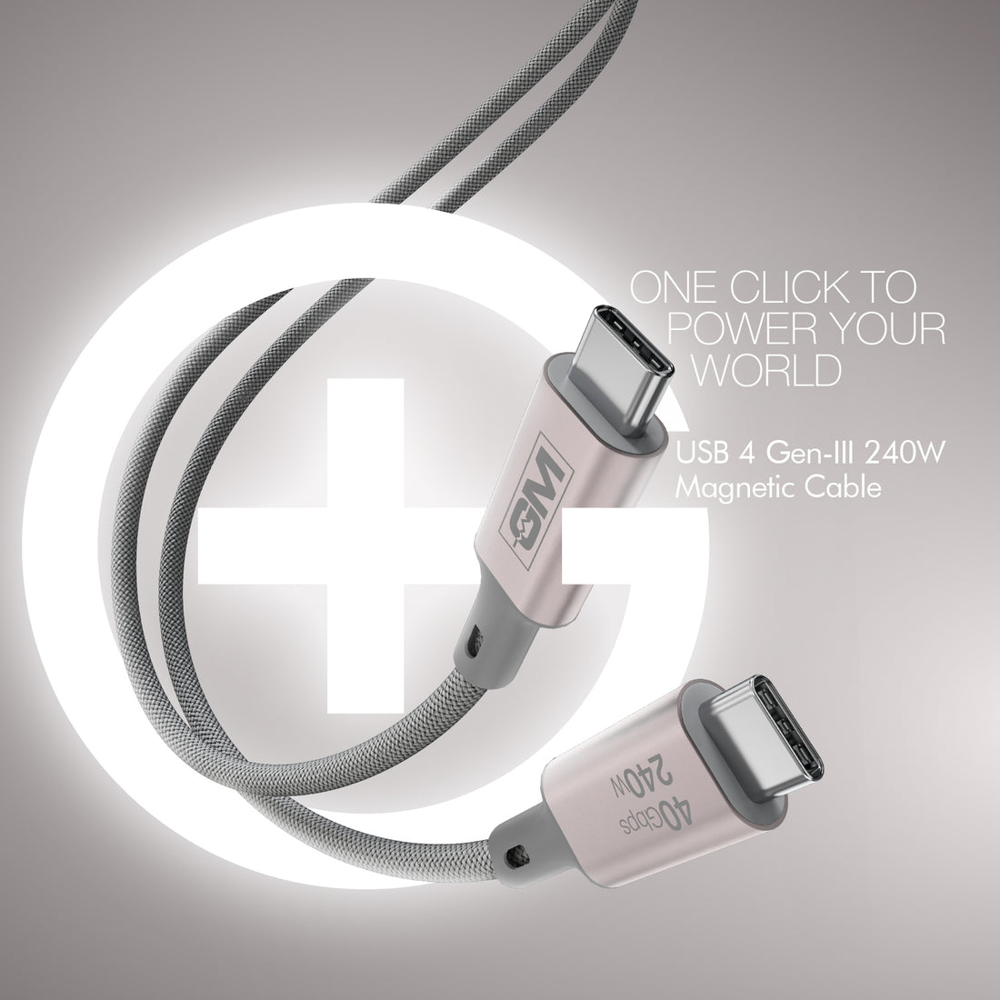 G+ USB 4 Gen-III  Magnetic Cable 240W (GREY)