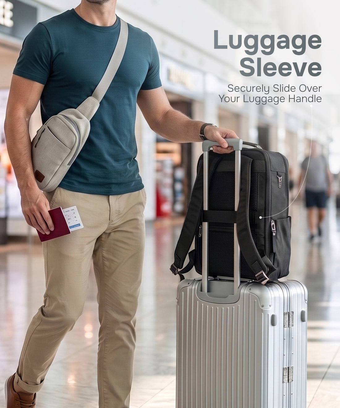 Haversack Backpack with Charging Ports - Black