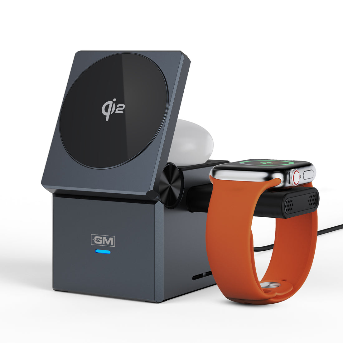 ISMART QI2 3-IN-1 CUBE CHARGER (Silver)