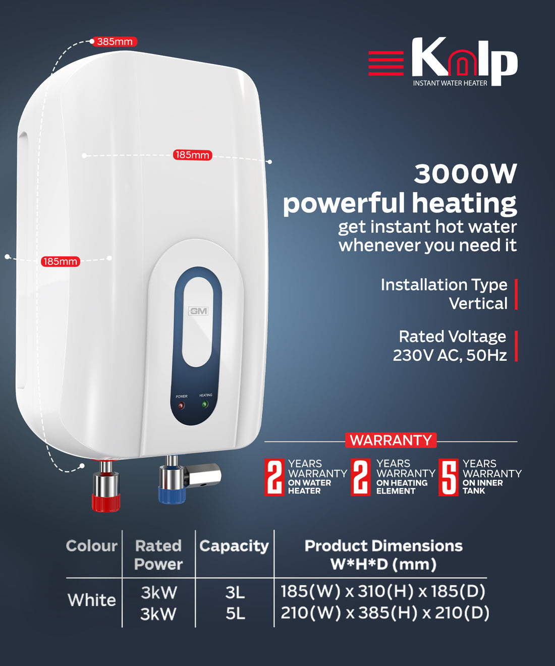 Kalp – Instant Geyser (3 Litre)