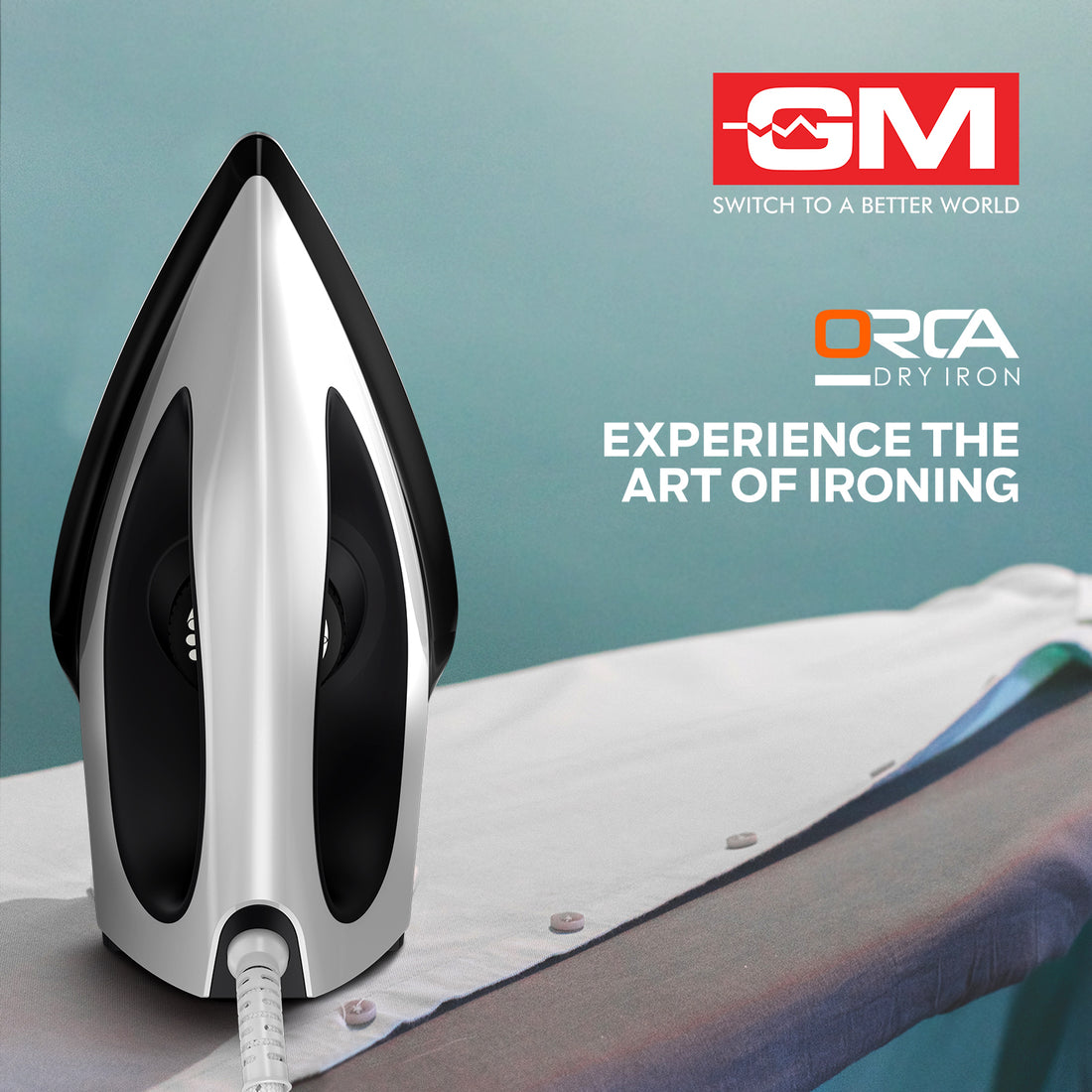 ORCA 1100 WATT DRY IRON (WHITE)