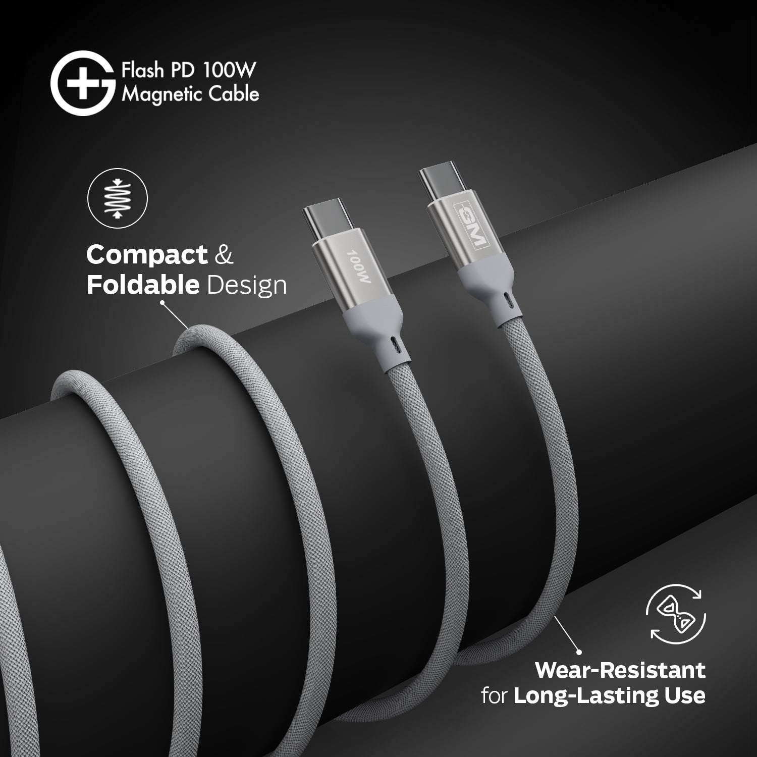 GM G+ Flash PD 100W Magnetic Cable (White)