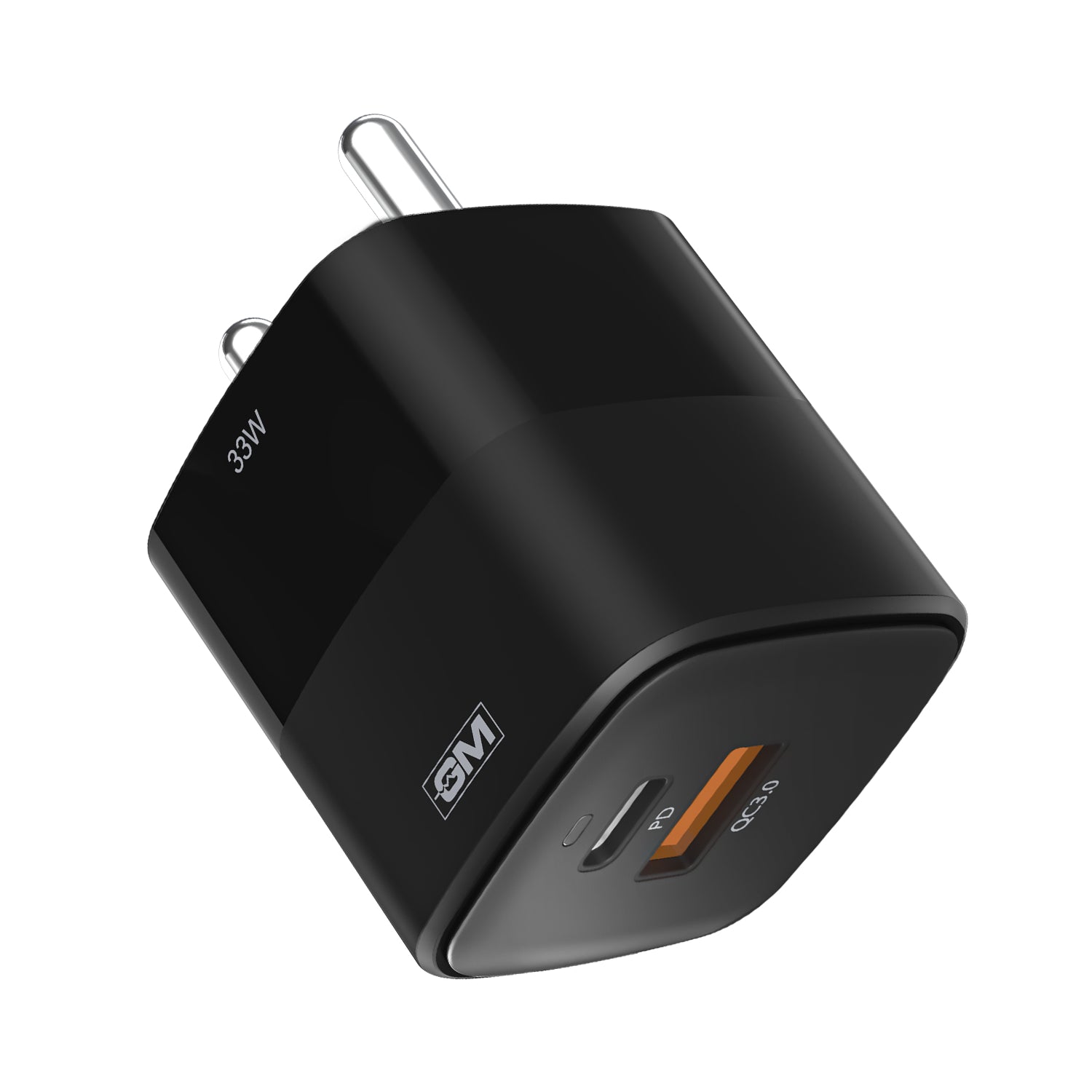 33W, Dual Port GAN Adaptor (QC 3.0+PD) (Black)