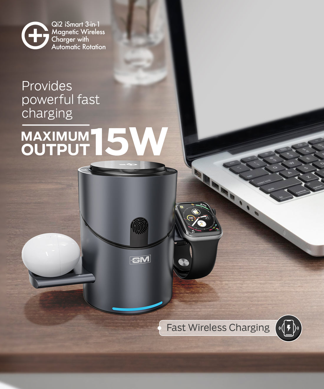G+ Festival Combo:  Ismart Qi2.2 25W Rotation Charger+ Air Magnetic 100W C-C Cable + 70W TravelEase Pro