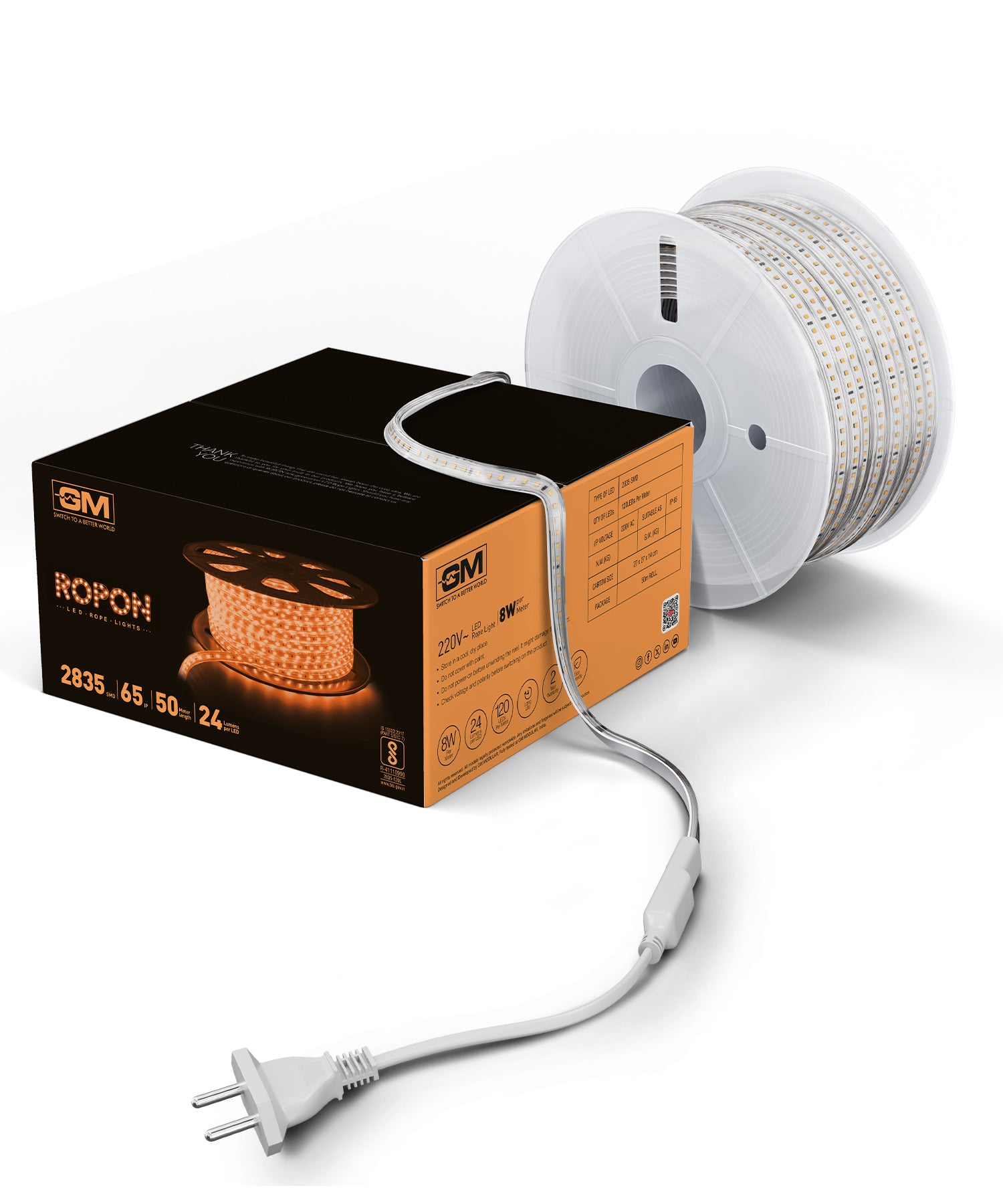 GM Ropon LED Rope Light – Warm White (3000K) (IP65)