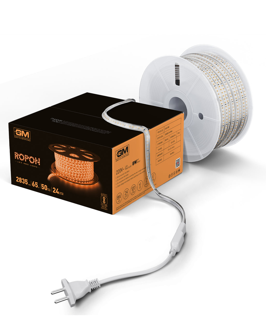 GM Ropon LED Rope Light – Warm White (3000K) (IP65)