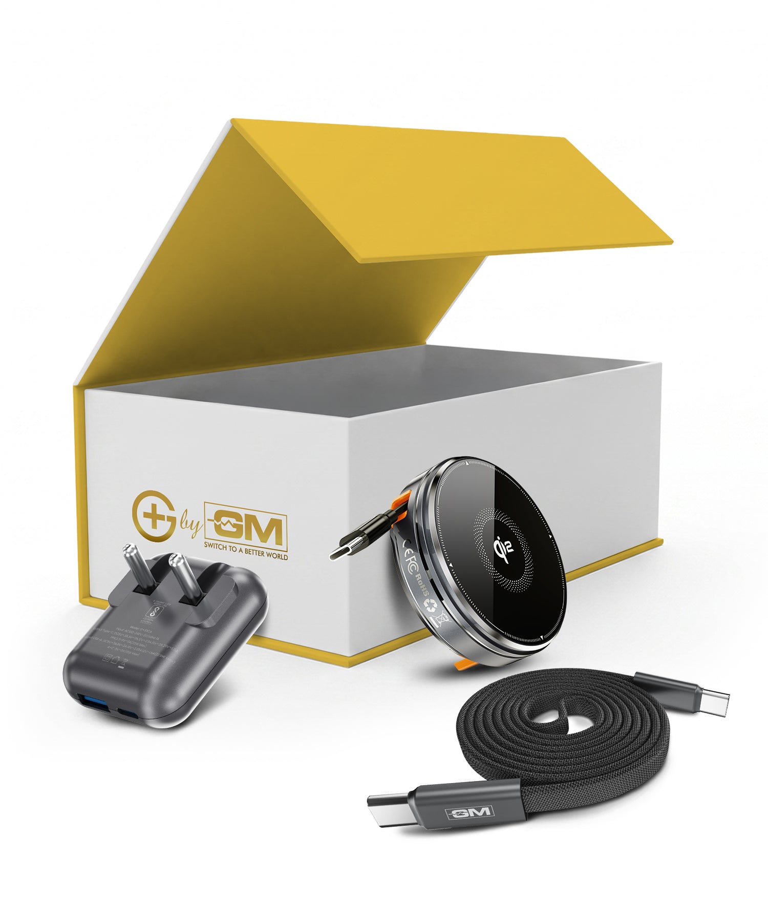 G+ Festival Combo: 33W Spyder Adapter (Electric Grey) + Air Magnetic 100W C-C Cable + Arc 3-in-1 Qi2 Wireless Charger