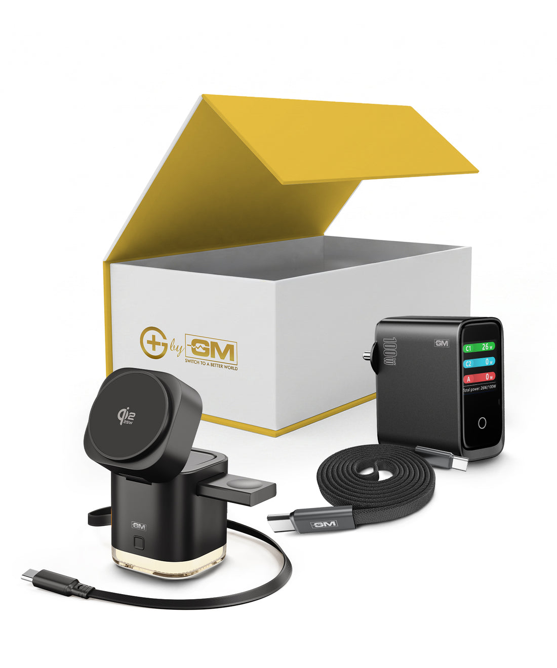 G+ Festival Combo: Quantum Qi2.2 25W Rotation Charger + Air Magnetic 100W C-C Cable + DisplayPulse 100W Adapter