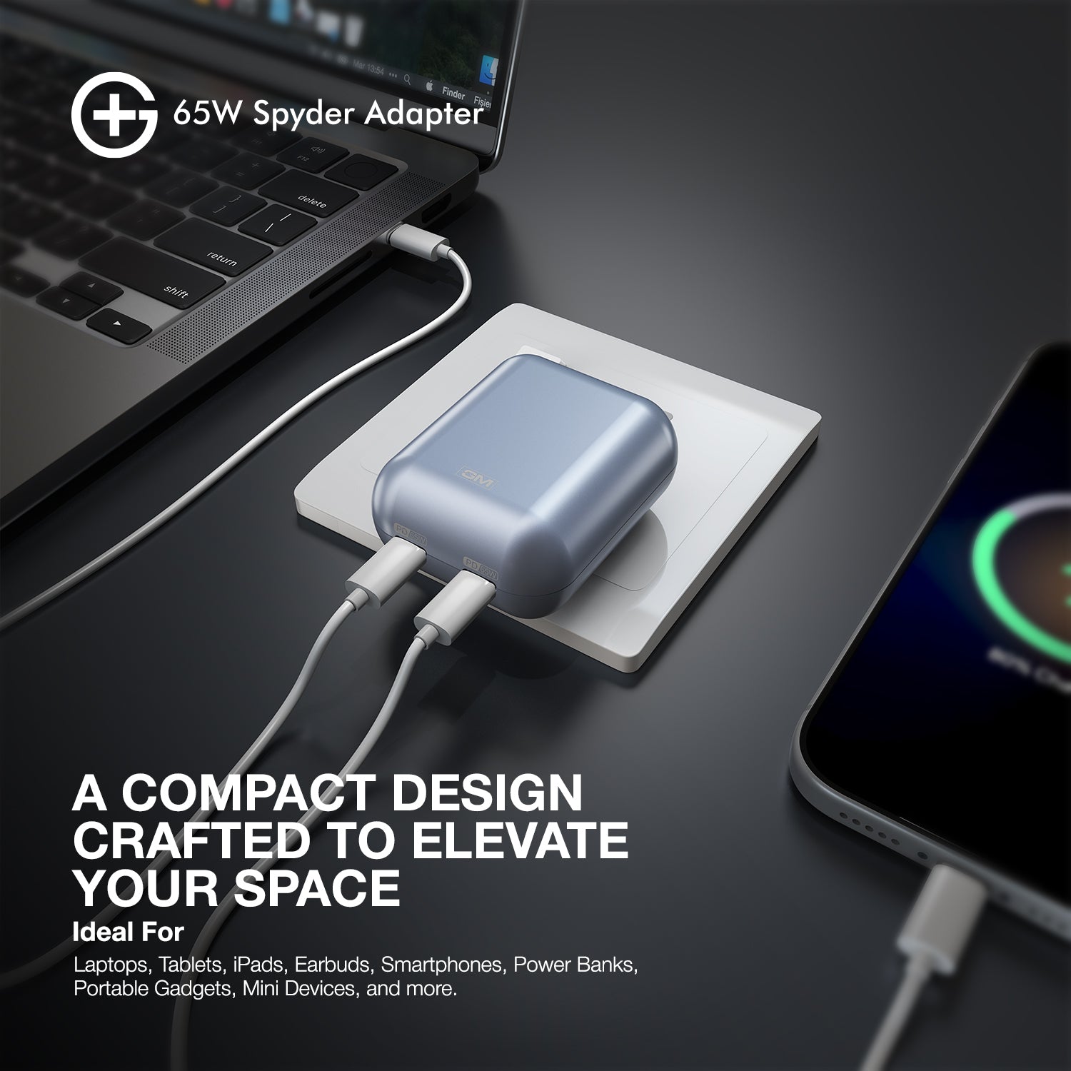 G+  Spyder Adapter 65W (Light Blue)