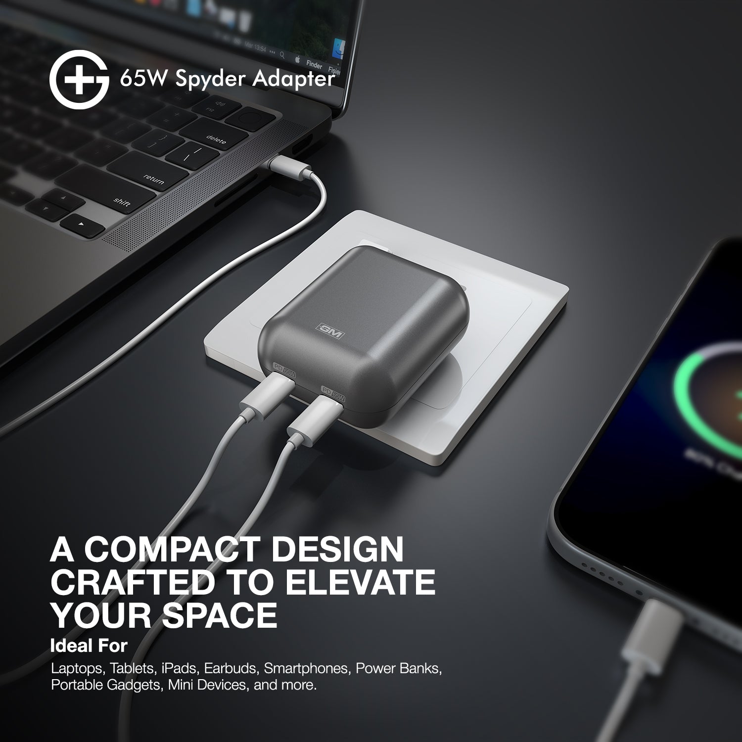 G+  Spyder Adapter 65W (Electric Grey)
