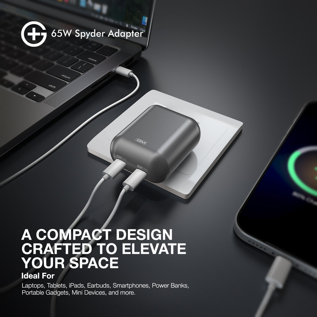 G+  Spyder Adapter 65W (Electric Grey)