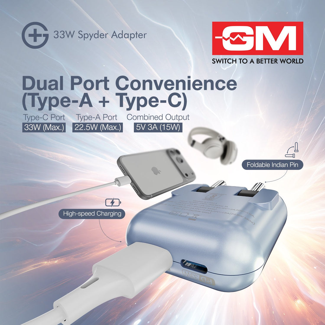 G+ 33W Spyder Adapter- Light Blue