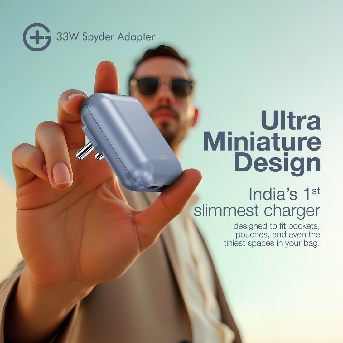 G+ Spyder Adaptor - 33W Fast Charging (Light Blue)