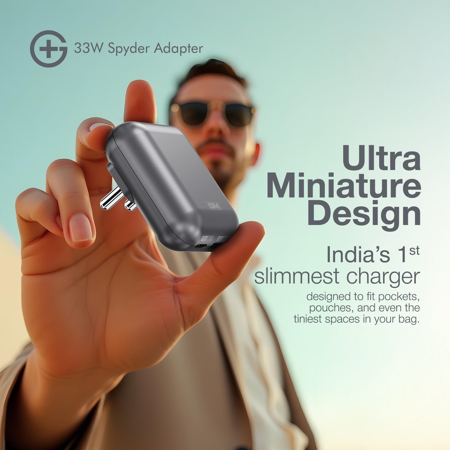 G+ Spyder Adaptor - 33W Fast Charging (Electric Grey)