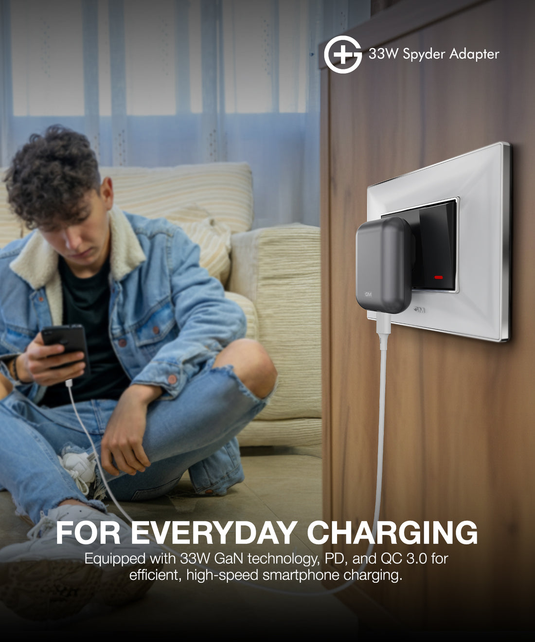 G+ Festival Combo: 33W Spyder Adapter (Electric Grey) + Air Magnetic 100W C-C Cable + Arc 3-in-1 Qi2 Wireless Charger