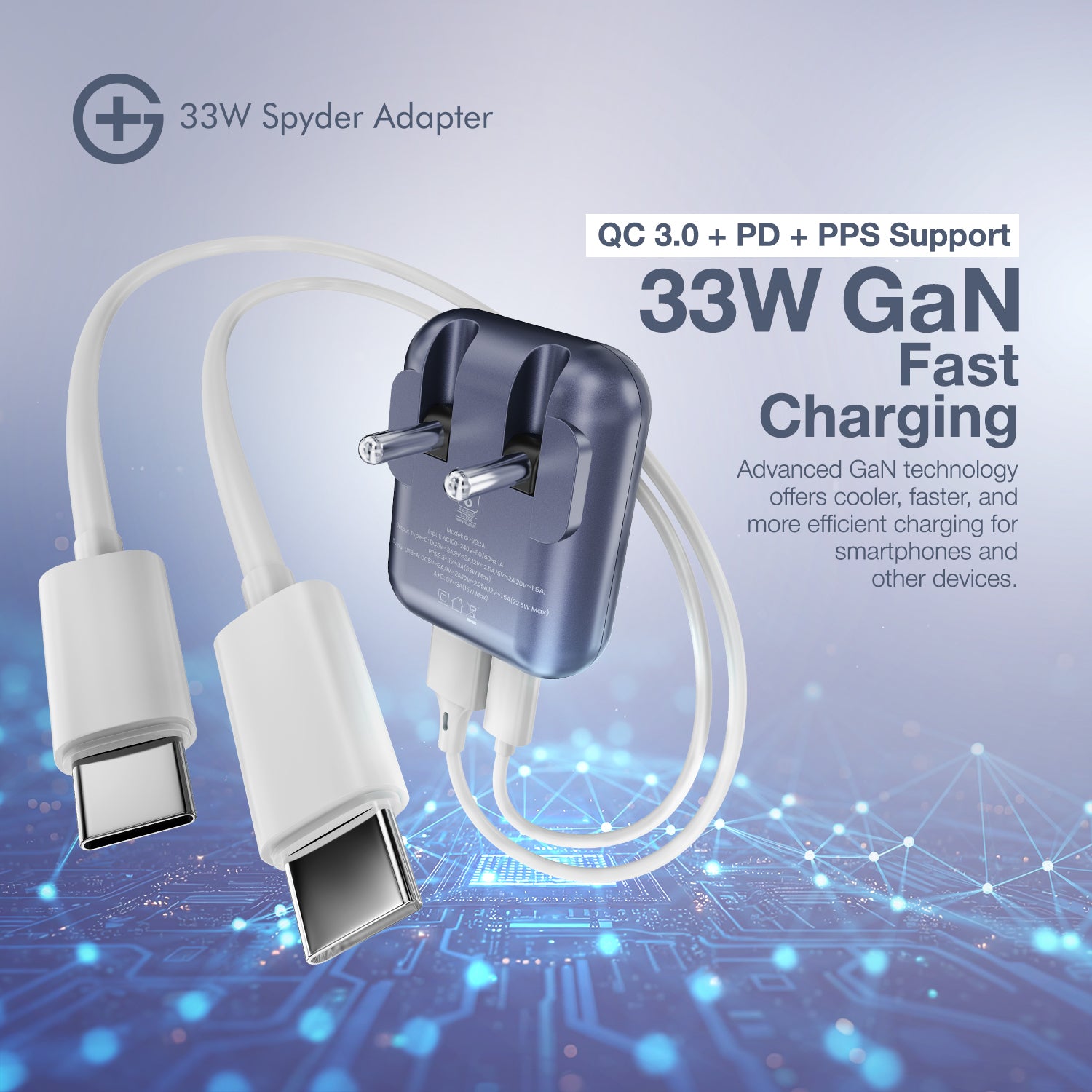 G+ Spyder Adaptor - 33W Fast Charging (Midnight Blue)