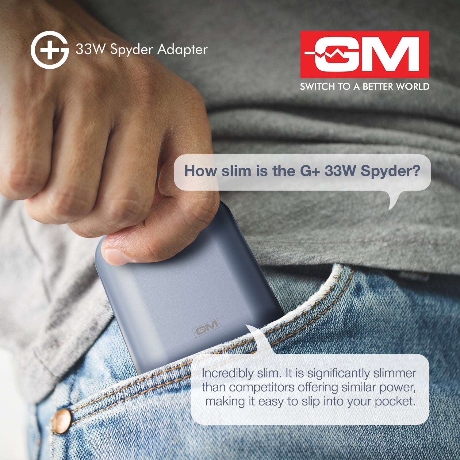 G+ Spyder Adaptor - 33W Fast Charging (Light Blue)