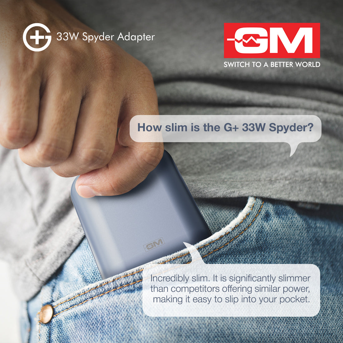 G+ Spyder Adaptor - 33W Fast Charging (Light Blue)