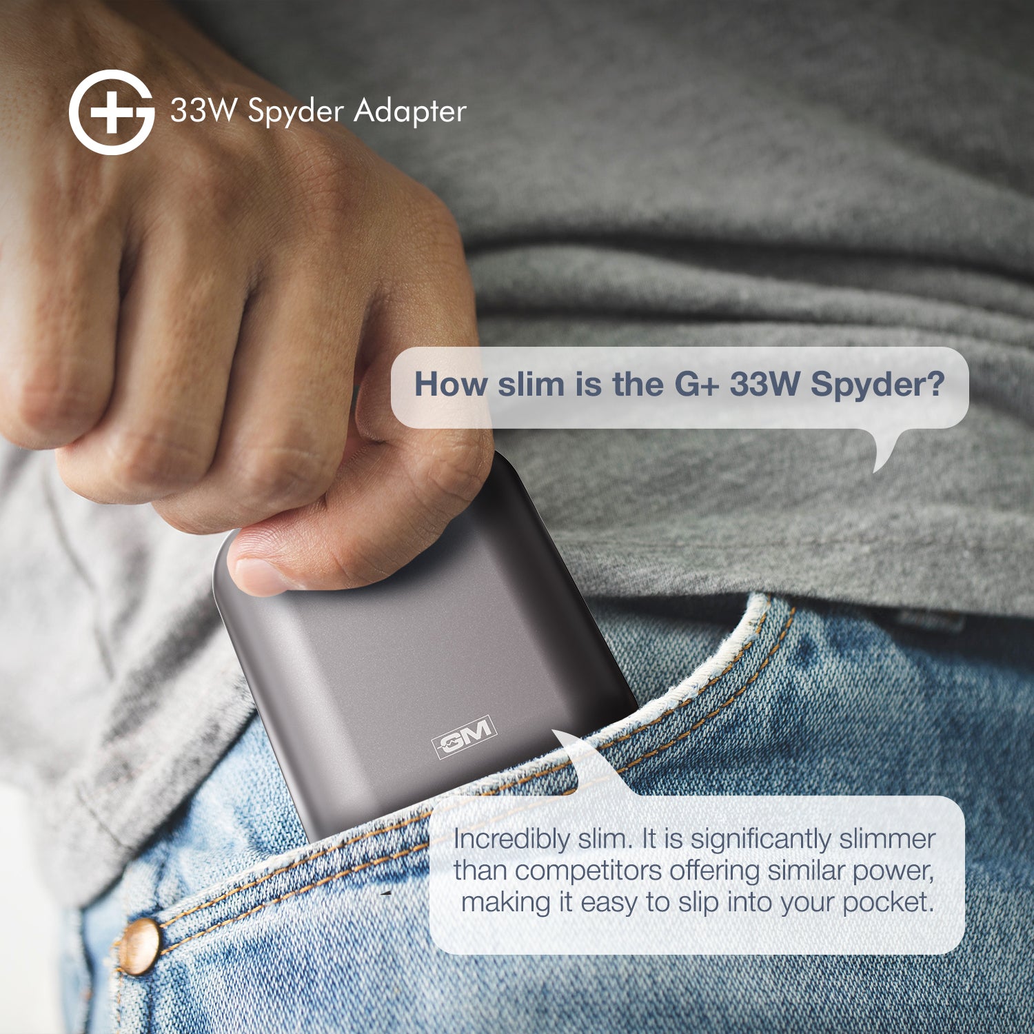 G+ Spyder Adaptor - 33W Fast Charging (Electric Grey)