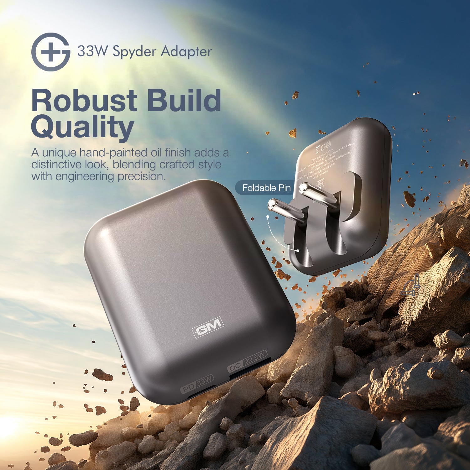 G+ Spyder Adaptor - 33W Fast Charging (Electric Grey)