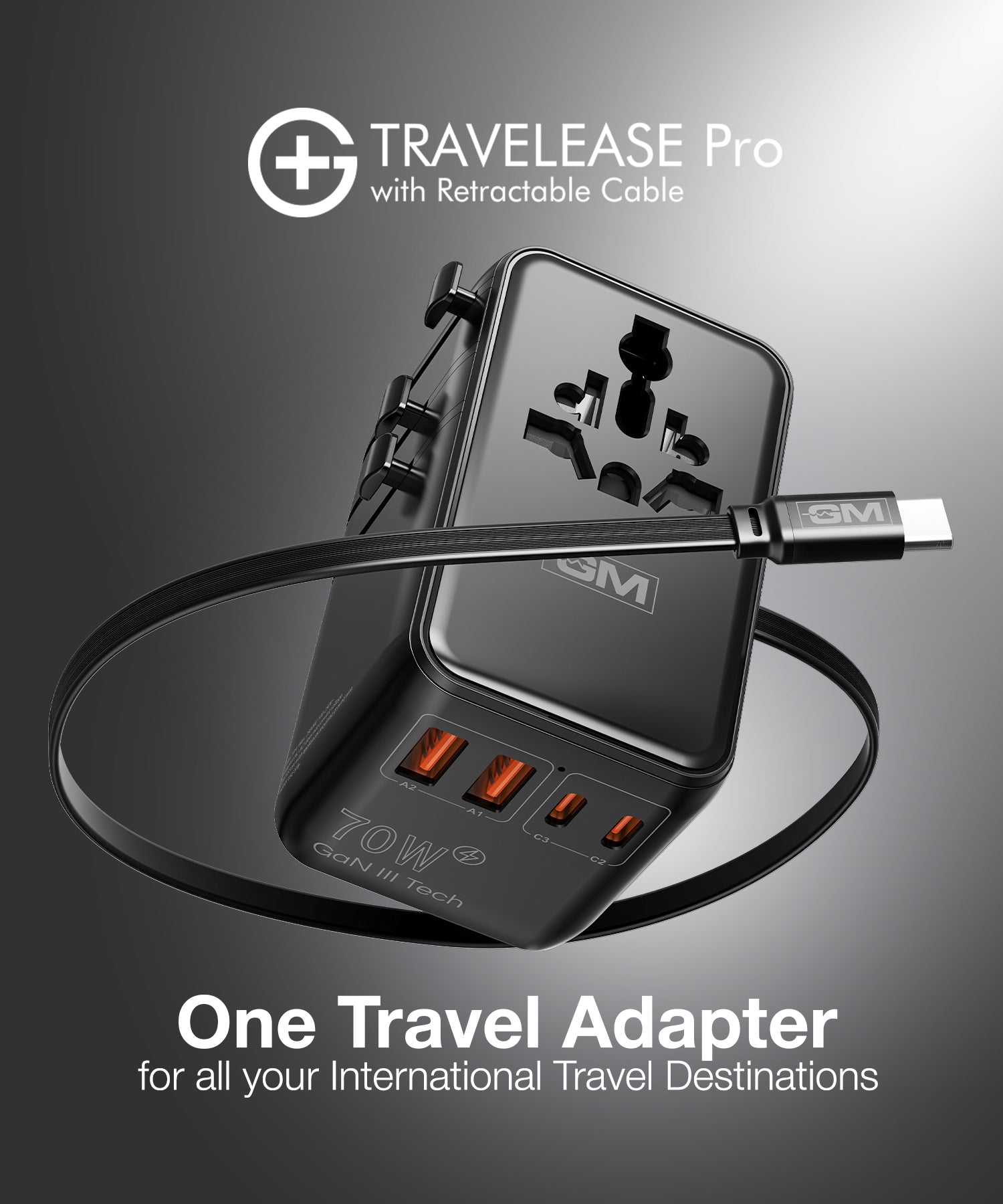 G+ Festival Combo:  Ismart Qi2.2 25W Rotation Charger+ Air Magnetic 100W C-C Cable + 70W TravelEase Pro