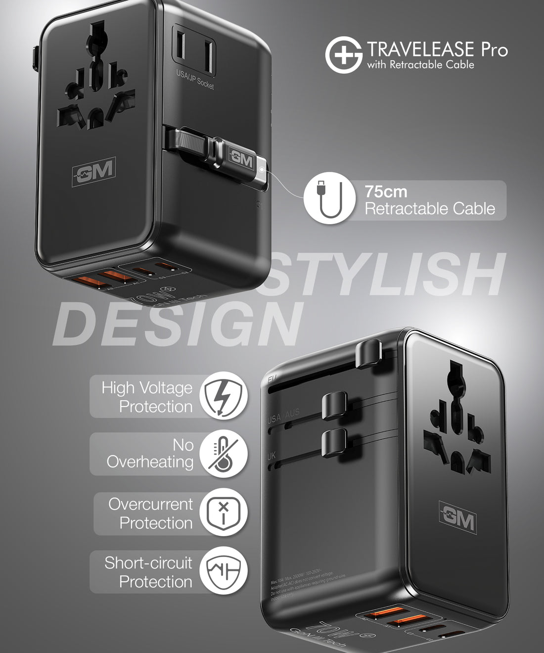 G+ Festival Combo:  Ismart Qi2.2 25W Rotation Charger+ Air Magnetic 100W C-C Cable + 70W TravelEase Pro