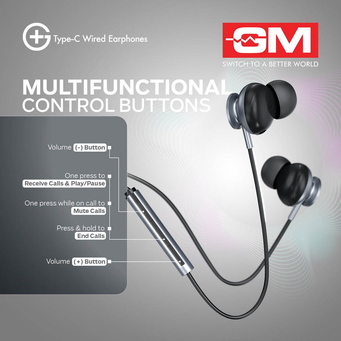 Wired Earphones - Type C (Silver)