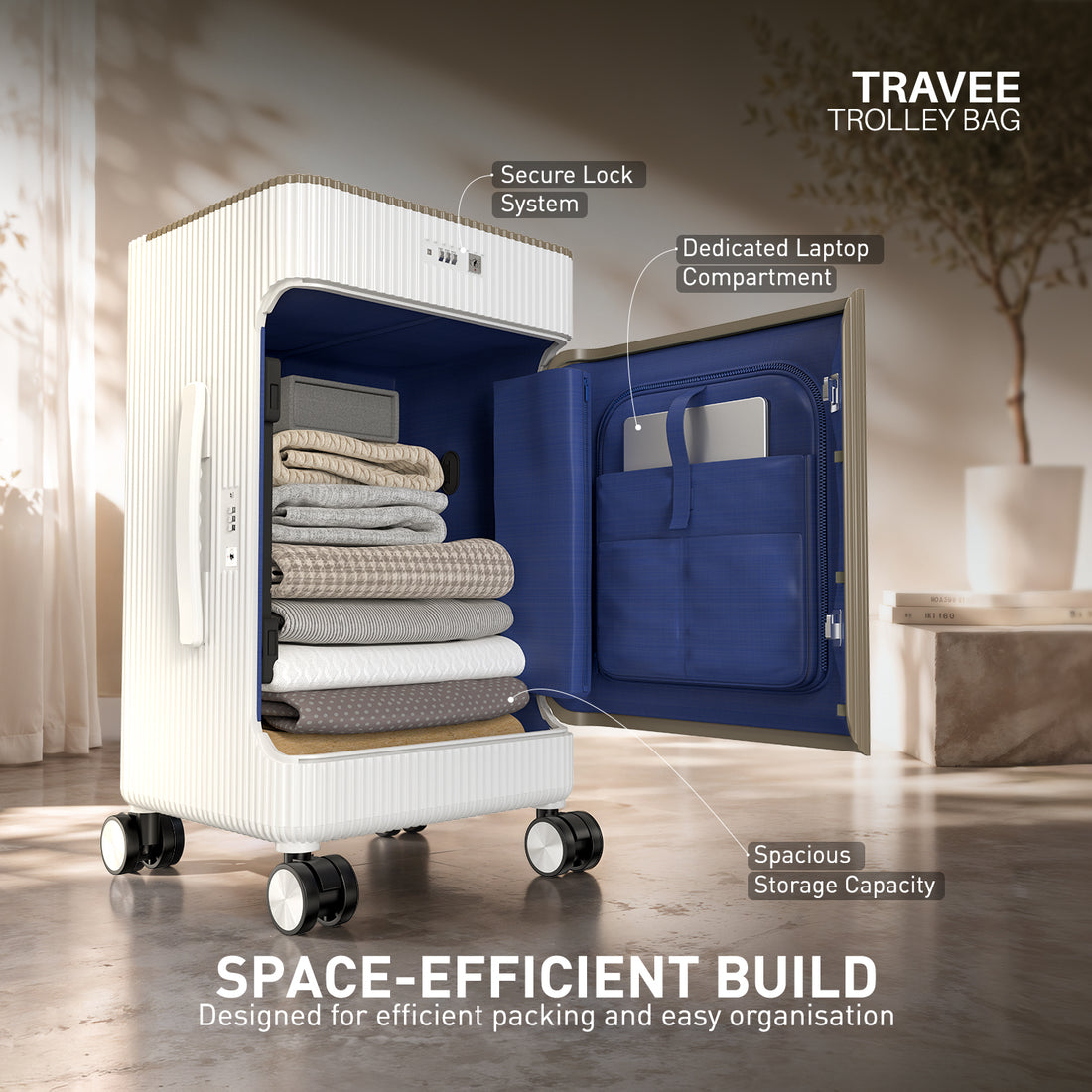 Travee Trolley Bag - Quick-Access Top Lid Storage