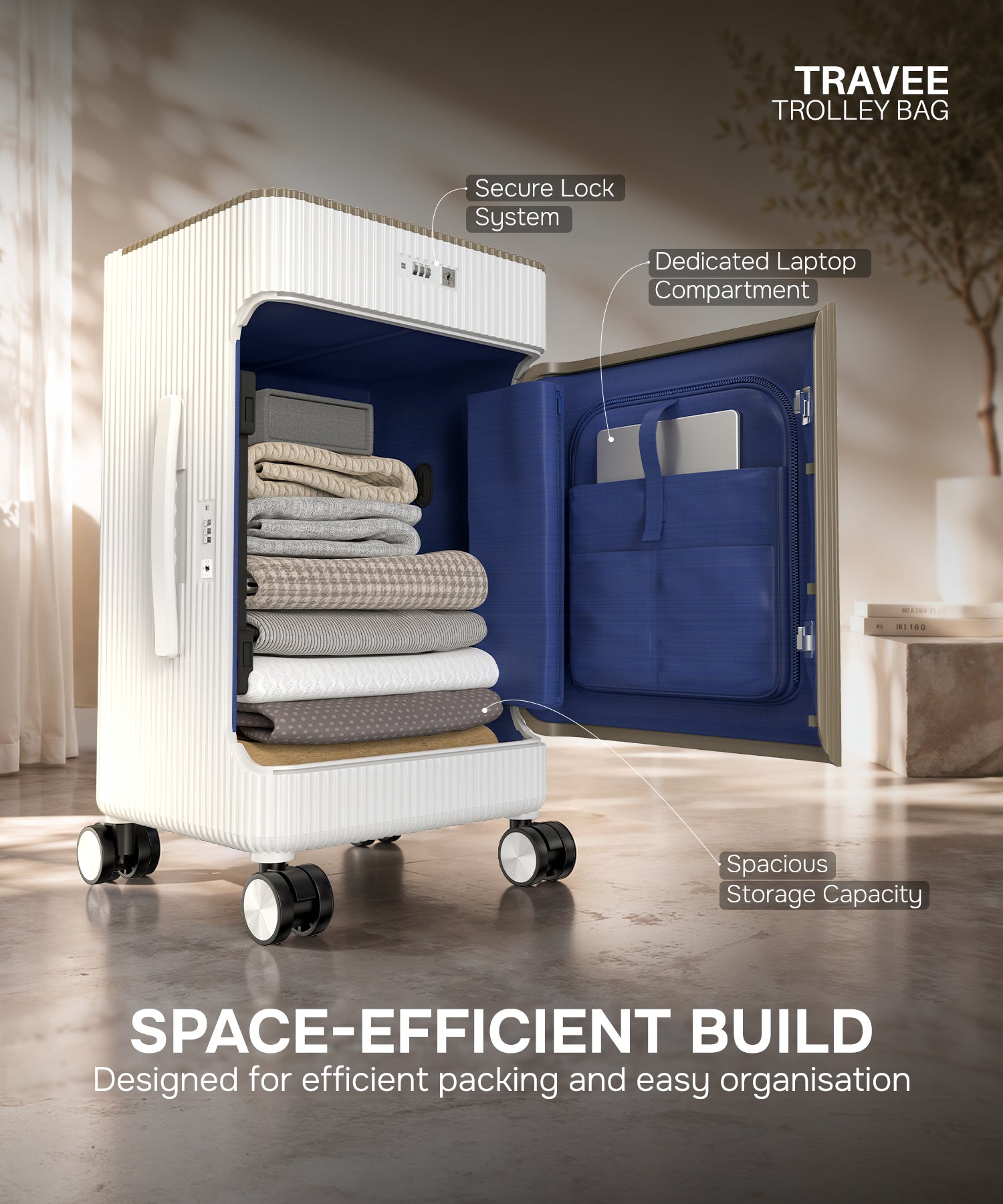 Travee Smart Cabin Trolley Bag – 40L