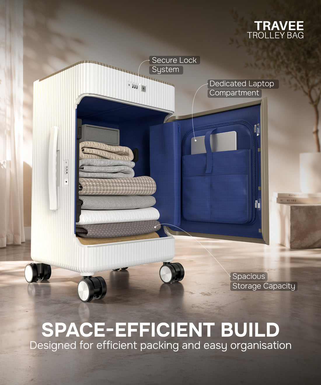 Travee Smart Cabin Trolley Bag – 40L
